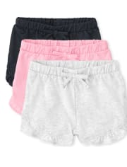 Baby Girls Ruffle Shorts 3-Pack