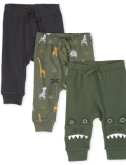 Baby Boys Safari Pants 3-Pack