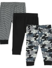 Baby Boys Camo Striped Pants 3-Pack