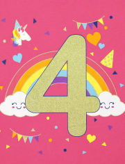 Girls Birthday 4 Graphic Tee
