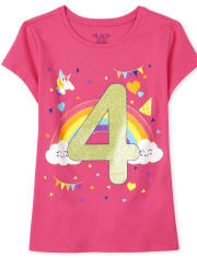 Girls Birthday 4 Graphic Tee