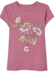 Girls Beautiful Like Mom Graphic Tee