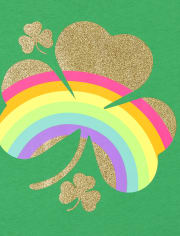 Girls St. Patrick's Day Shamrock Graphic Tee