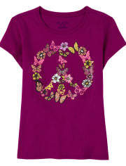 Camiseta con estampado Peace para niñas