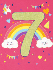 T-shirt graphique anniversaire 7 pour filles