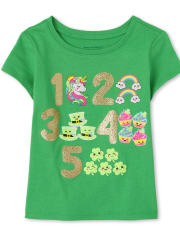 Baby And Toddler Girls St. Patrick's Day Numbers Graphic Tee