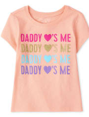 Baby And Toddler Girls Daddy Loves Me Graphic Tee