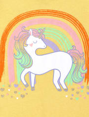 Baby And Toddler Girls Unicorn Rainbow Graphic Tee