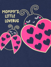 Baby And Toddler Girls Mommy's Lovebug Graphic Tee
