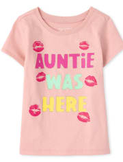 Baby And Toddler Girls Auntie Graphic Tee
