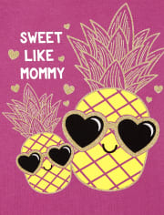 Baby And Toddler Girls Mommy Pineapple Graphic Tee