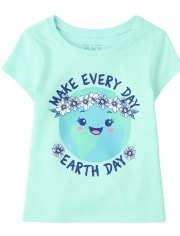 Camiseta gráfica del Día de la Tierra para bebés y niñas pequeñas