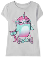 Girls Magical Narwhal Graphic Tee