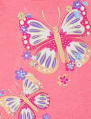 Camiseta con estampado de mariposas para bebés y niñas pequeñas