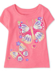 Camiseta con estampado de mariposas para bebés y niñas pequeñas