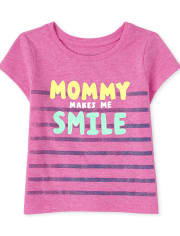 Baby And Toddler Girls Smile Graphic Tee