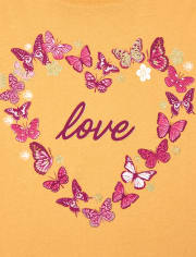 T-shirt graphique Butterfly Love pour fille
