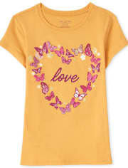 T-shirt graphique Butterfly Love pour fille