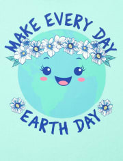 Camiseta gráfica del Día de la Tierra para niñas