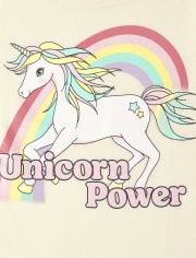 Camiseta con gráfico Unicorn Power para niñas