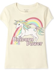 Camiseta con gráfico Unicorn Power para niñas