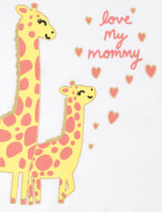 T-shirt graphique maman girafe pour bébés et petites filles