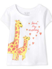 T-shirt graphique maman girafe pour bébés et petites filles