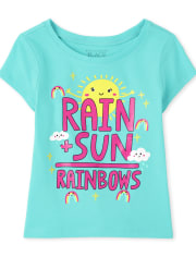Baby And Toddler Girls Rainbows Graphic Tee