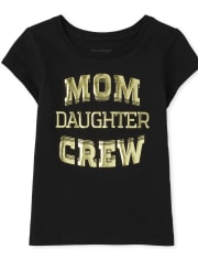 Baby And Toddler Girls Matching Family Mom Crew Graphic Tee