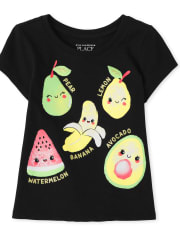 Baby And Toddler Girls Fruit Graphic Tee