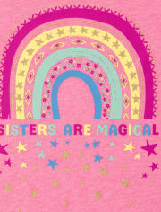 Baby And Toddler Girls Sisters Rainbow Graphic Tee