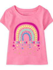 Baby And Toddler Girls Sisters Rainbow Graphic Tee