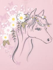 T-shirt graphique cheval pour filles