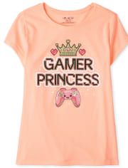 Camiseta con gráfico de princesa Gamer para niñas