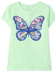 Camiseta con estampado de mariposas para niñas