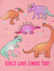 Camiseta con gráfico de dinosaurio para niñas