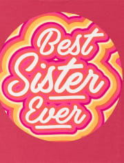 Camiseta con gráfico de la mejor hermana para niñas