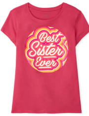 Camiseta con gráfico de la mejor hermana para niñas