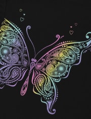 Girls Rainbow Butterfly Graphic Tee