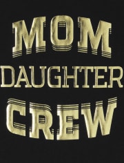 Camiseta con estampado Family Mom Crew para niñas a juego