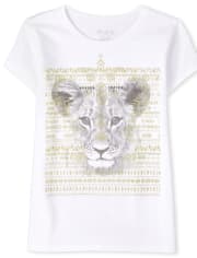 Girls Lion Graphic Tee