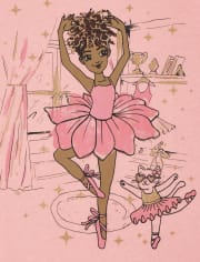 Camiseta gráfica de bailarina para niñas