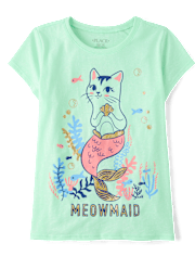 Girls Meowmaid Graphic Tee