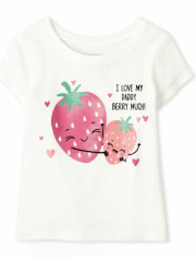Baby And Toddler Girls Strawberry Dad Graphic Tee