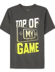 Camiseta estampada Top Of My Game para niños