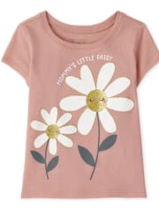 T-shirt graphique Mommy's Daisy pour bébés et petites filles