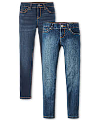 Lot de 2 jeans basiques super skinny pour fille