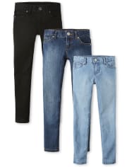 Girls Basic Super Skinny Jeans 3-Pack