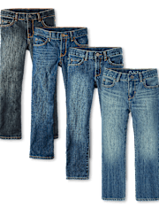 Paquete de 4 jeans básicos con corte de bota para niños