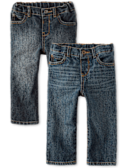 Lot de 2 jeans droits basiques pour bébé et tout-petit garçon